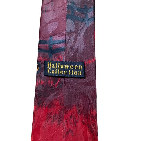 Halloween Collection Mens Multicolor Jack O Lantern Polyester Designer Necktie - Picture 4 of 6